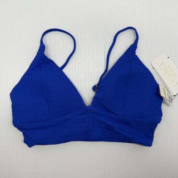 L Space Women's Royal Pointelle Rib Winnie Bikini Top Size Medium - Picture 7 of 8